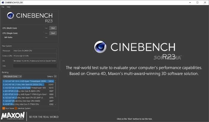 screenshot of Cinebench