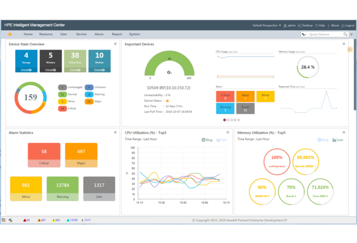 HPE Intelligent Management Center Screenshot