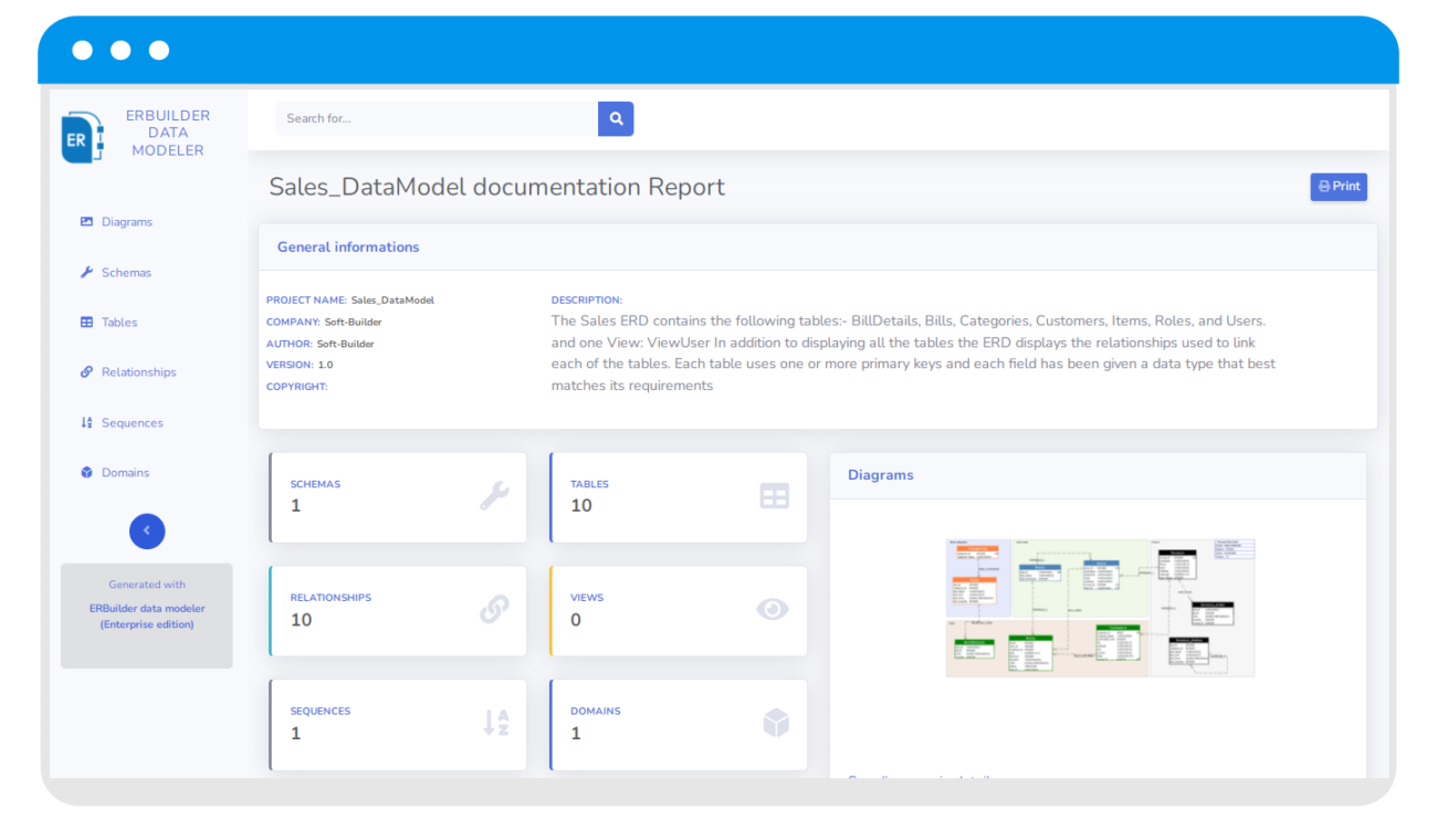 screenshot of ERBuilder Data Modeler