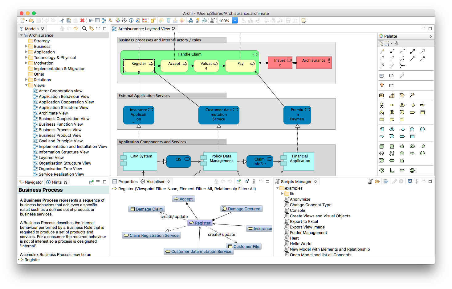 screenshot of Archi