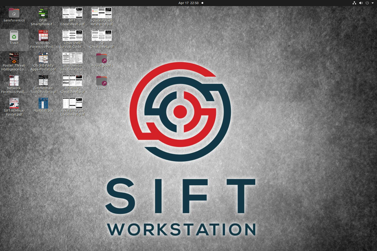 screenshot of SIFT Workstation