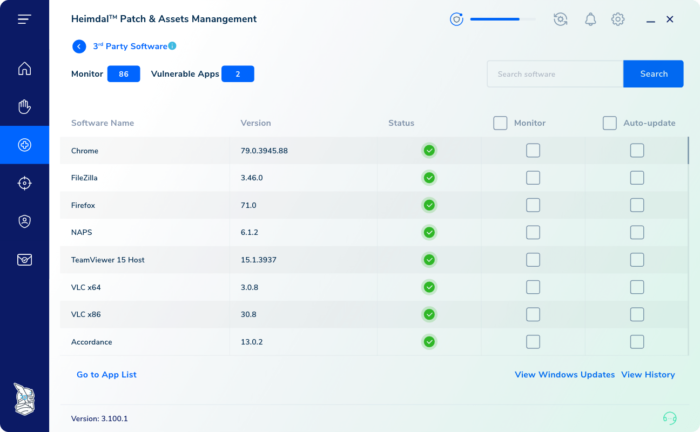 Heimdal Security Patch and Asssets Management screenshot