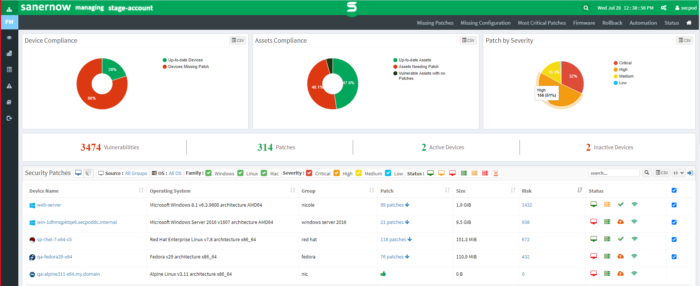 SecPod SanerNow Patch Management screenshot