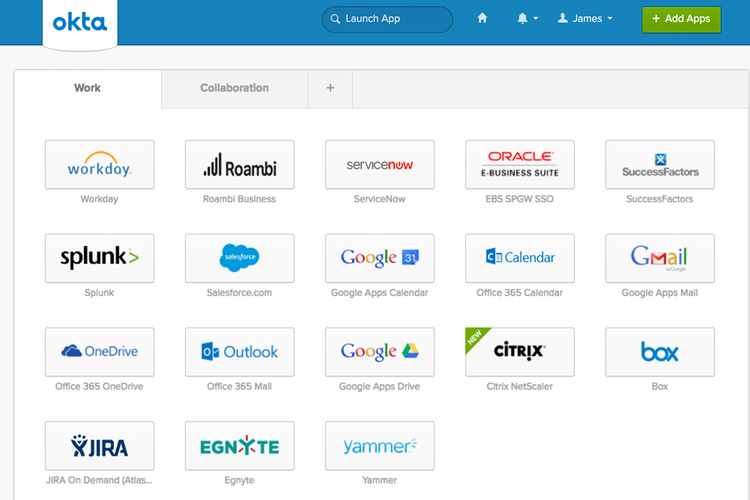 screenshot of Okta